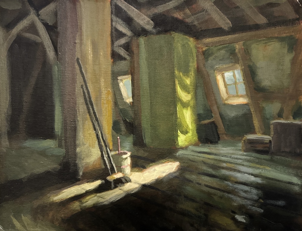 Lichtstrahl auf dem Dachboden